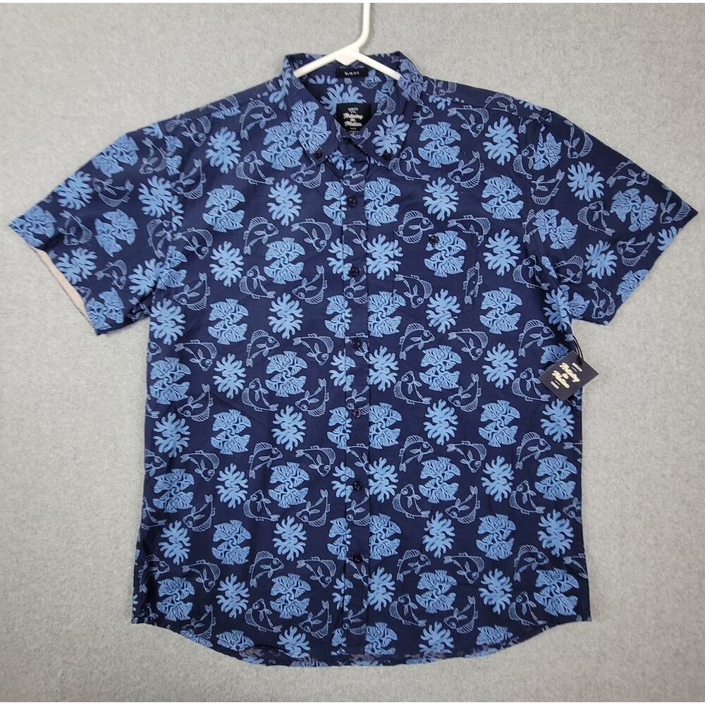 🌼Artistry in Motion Shirt Mens Size XL Slim Fit Fishie SS Buttondown NEW w/Tag